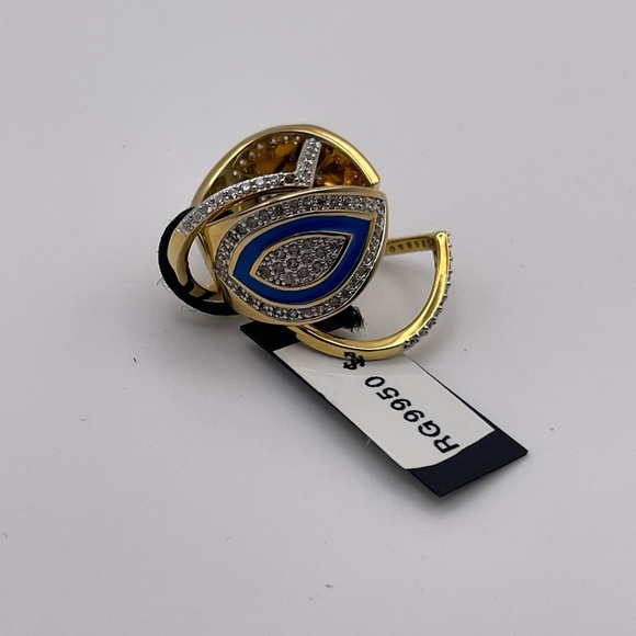 NWT nOir Gold Toned Evil Eye Stackable Rings Size 6 - Picture 3 of 8
